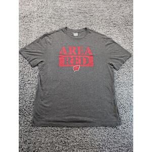 Wisconsin Badgers Shirt Mens Extra Large Gray Football NCAA Lounge Graphic Tee